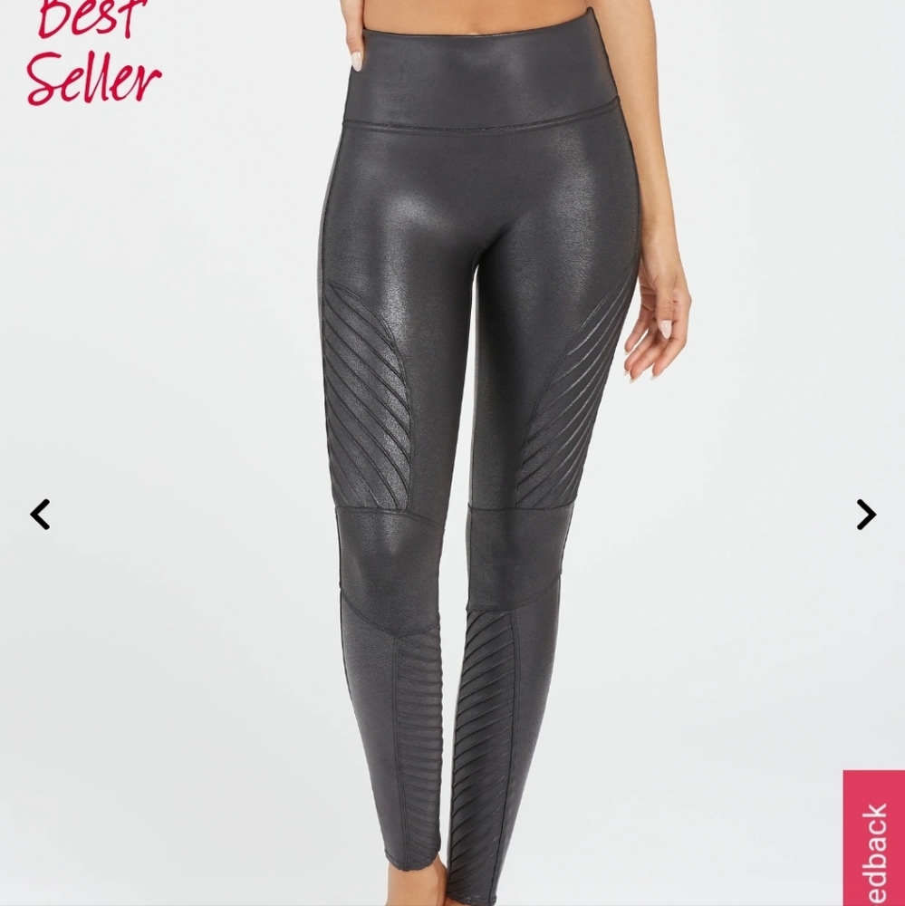 Spanx Faux Leather Moto Leggings